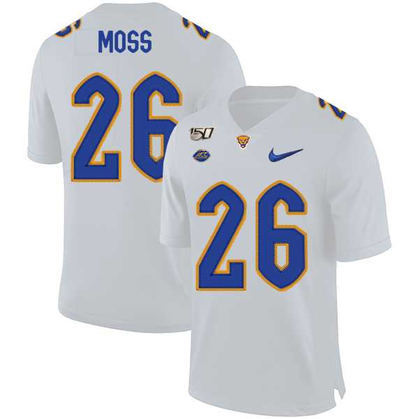 Pittsburgh Panthers 26 Chawntez Moss White 150th Anniversary Patch Nike College Football Jersey Dzhi,We sell and wholesale Pittsburgh Panthers 26 Chawntez Moss White 150th Anniversary Patch Nike College Football Jersey Dzhi on line form chian!